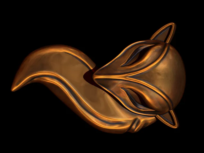 Fox Pendant Necklace 3D Model — image 2