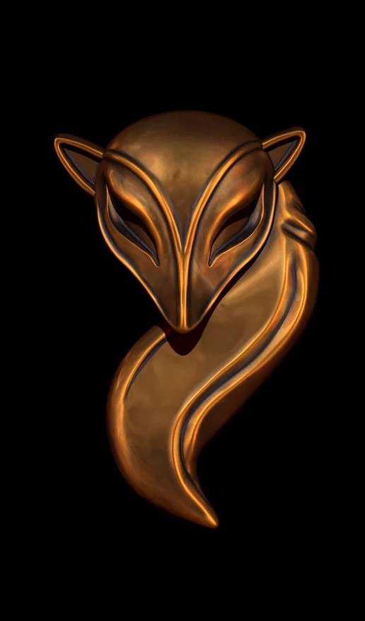 Fox Pendant Necklace 3D Model — image 4