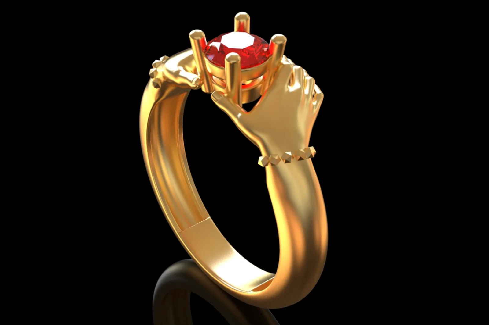 Ring Offering Hand 3D Model — image 2