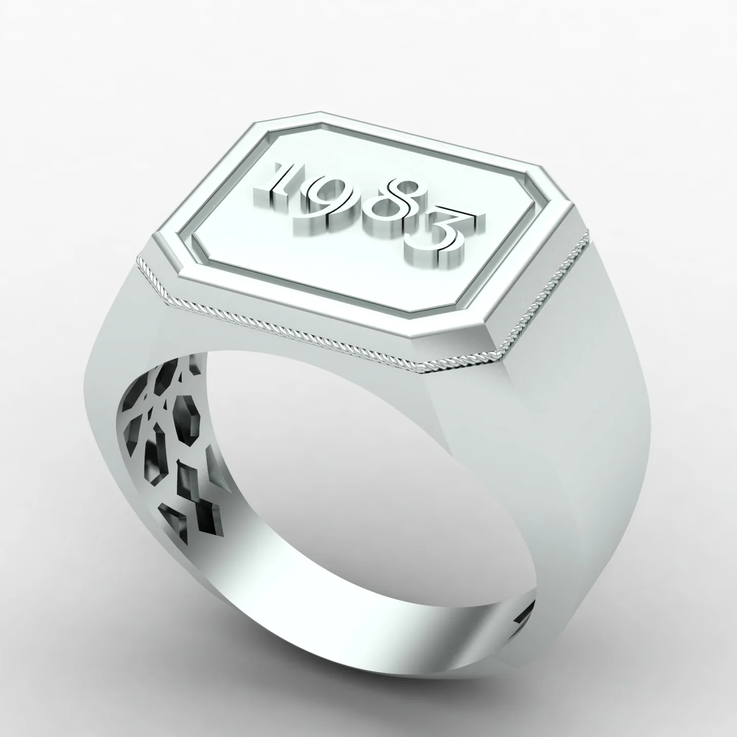 Men's Ring Code 02 3D Model — image 6