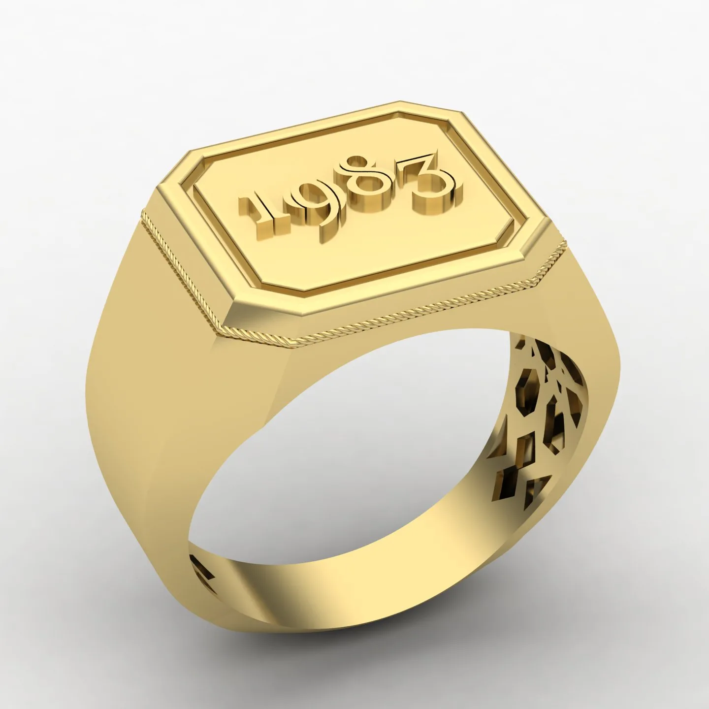 Men's Ring Code 02 3D Model — image 4
