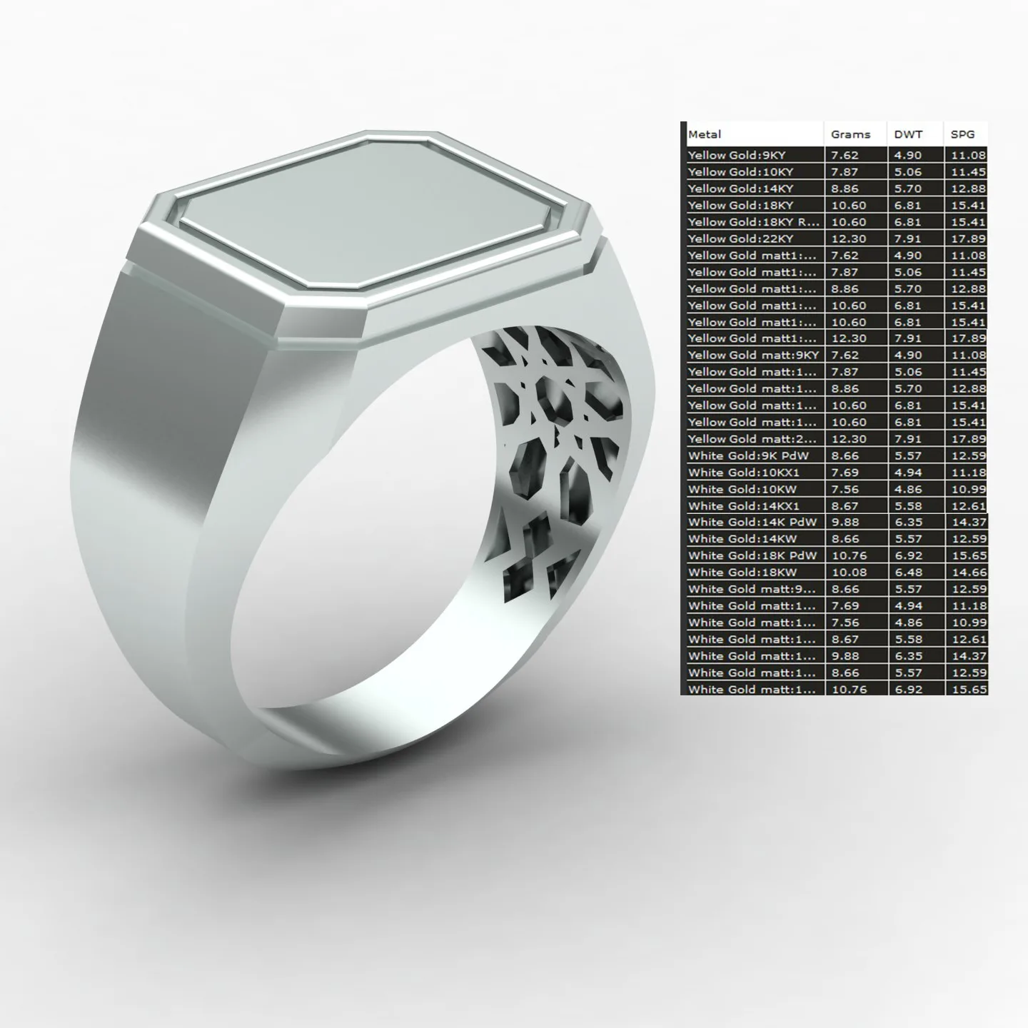 Men's Ring Code 02 3D Model — image 11