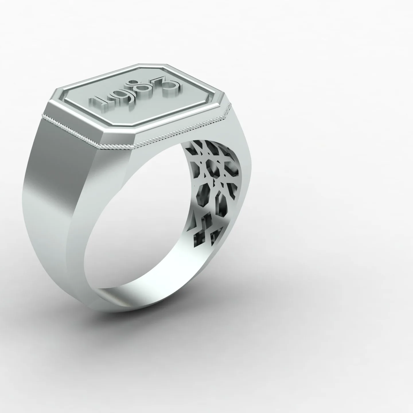 Men's Ring Code 02 3D Model — image 3