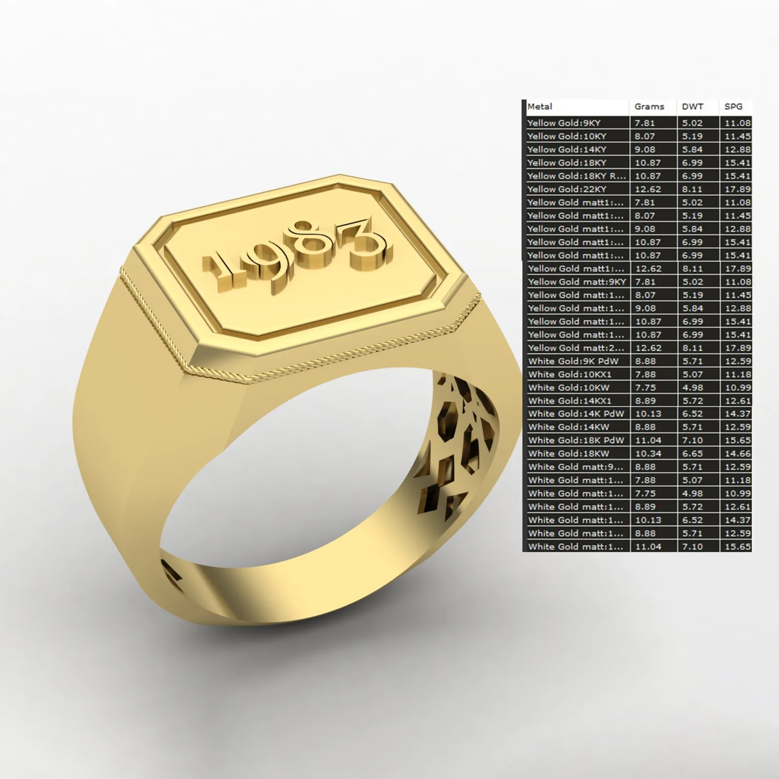 Men's Ring Code 02 3D Model — image 12