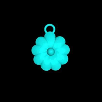 Flower Leaf Pendant Necklace 9 Code 1 3D Model