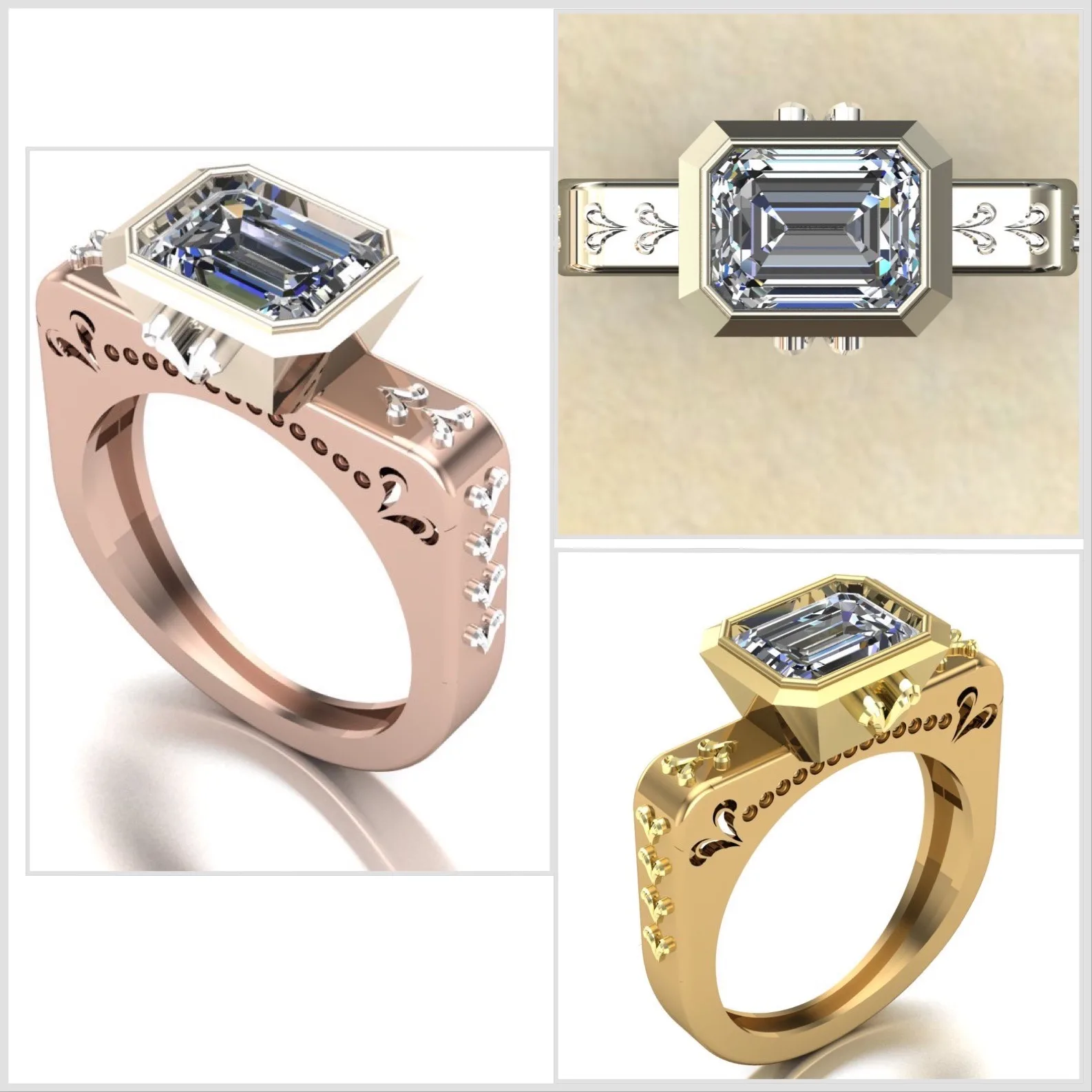 Wide Dar Ring Gemstone 3D Model