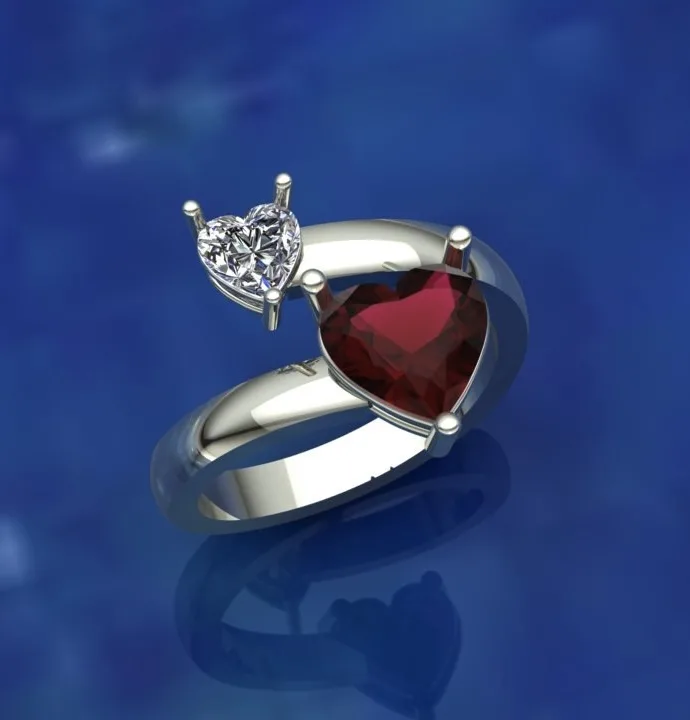 Heart Dotrfeh Ring 3D Model — image 2