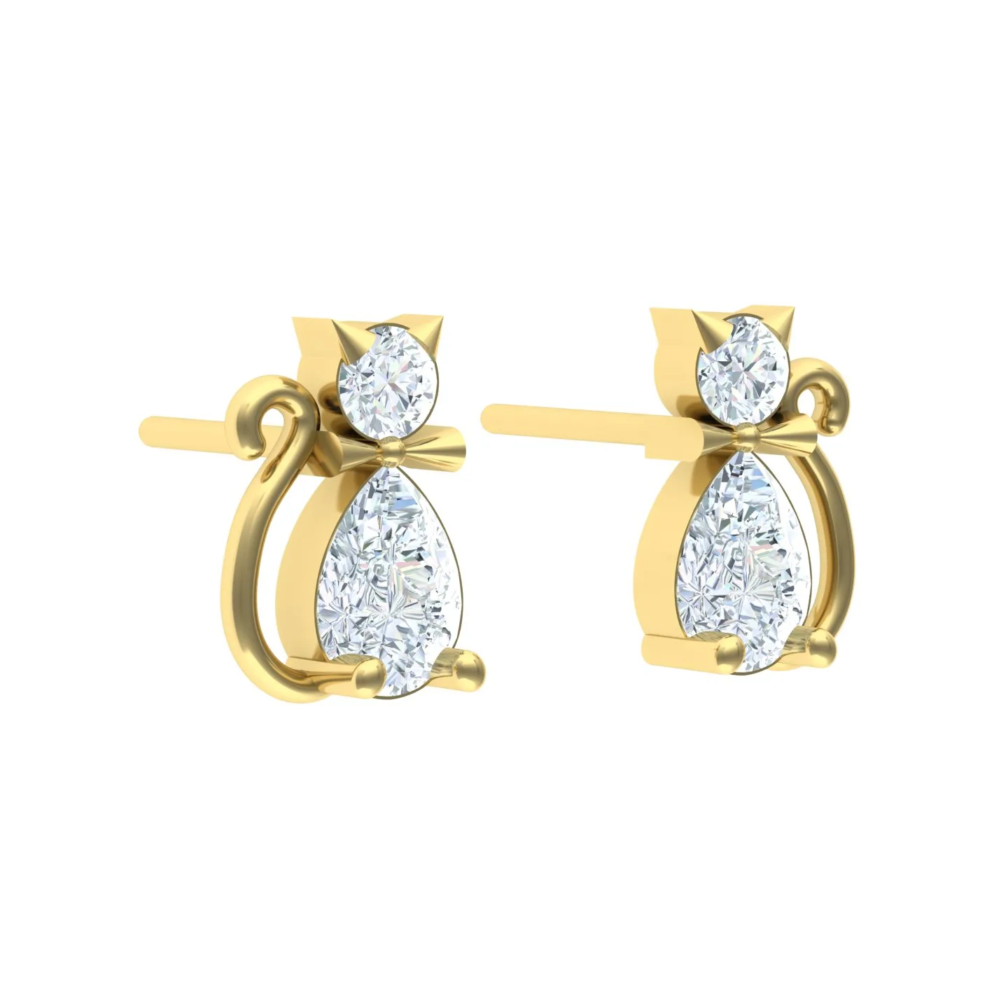 Cat Stud Earrings Code 01 3D Model — image 12