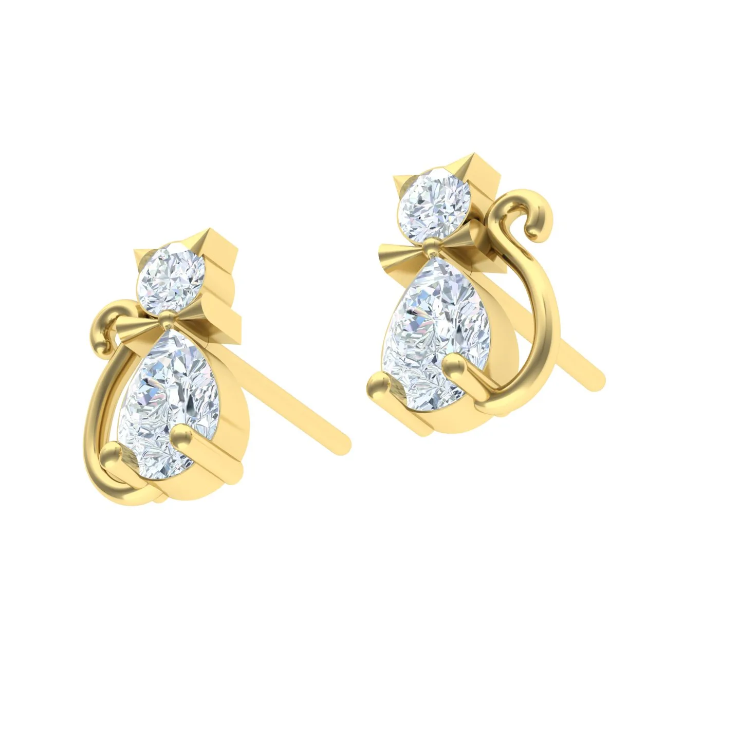 Cat Stud Earrings Code 01 3D Model — image 13