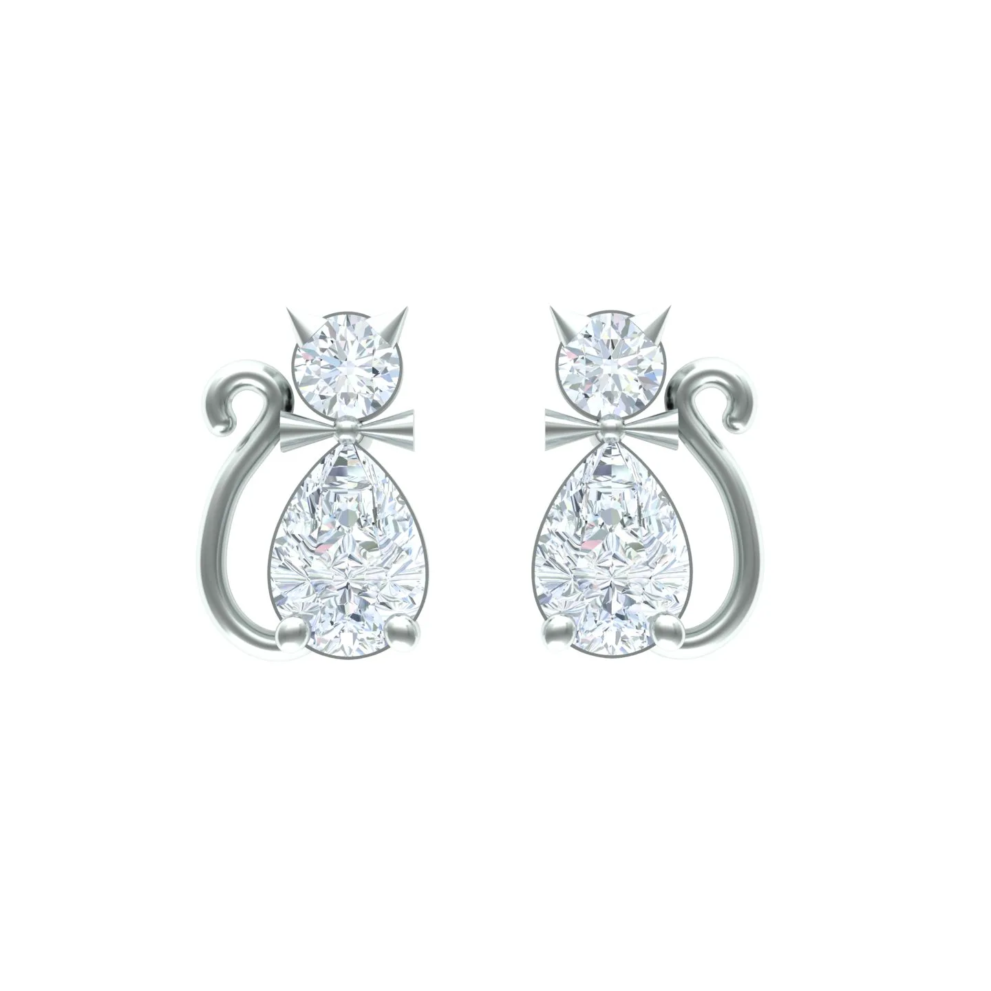 Cat Stud Earrings Code 01 3D Model — image 4