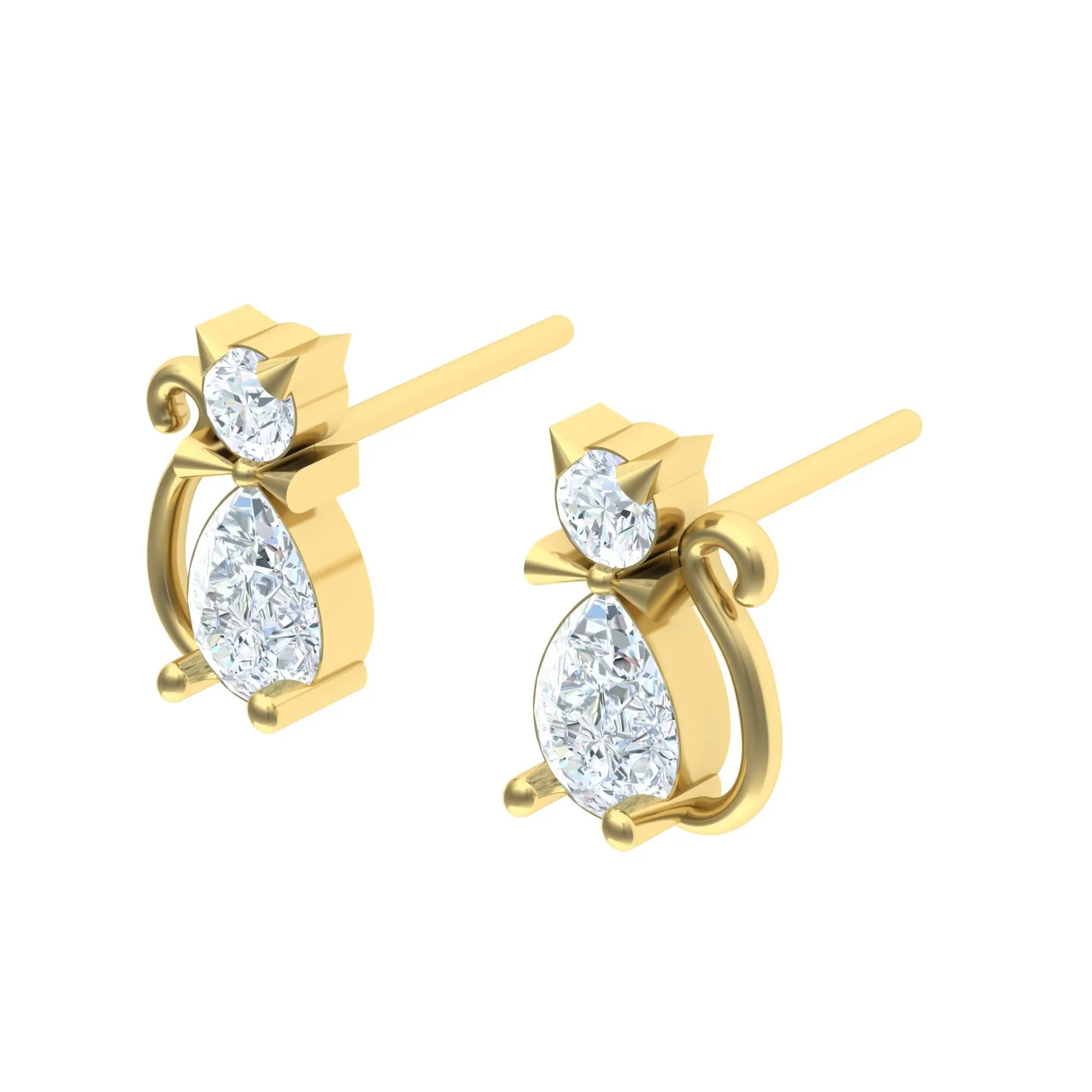 Cat Stud Earrings Code 01 3D Model — image 14