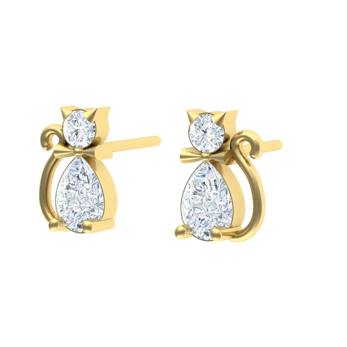 Cat Stud Earrings Code 01 3D Model — image 15
