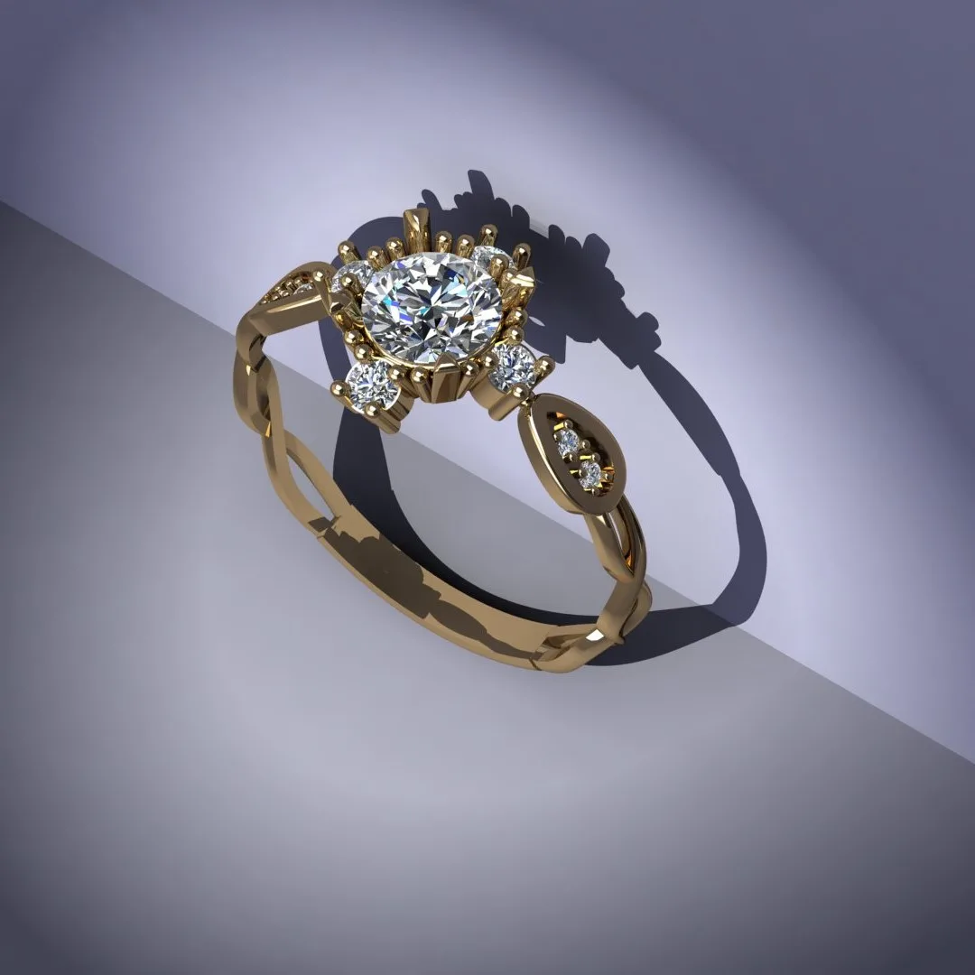 Minimal Dar Ring Gemstone 3D Model