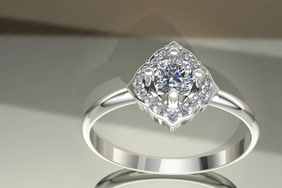 Flower Haloring Ring H01 3D Model — image 3