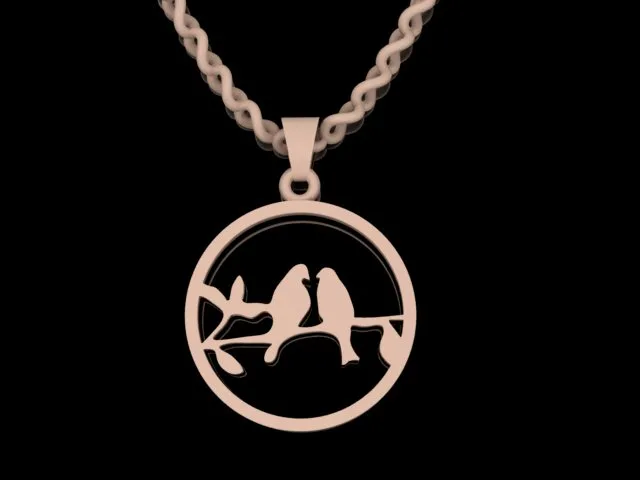 Bird Aashgh Pendant Code N01 3D Model — image 2