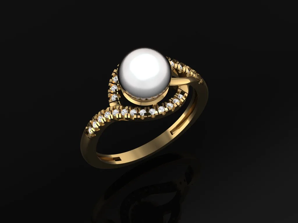 Pearl Ring Jewelry RG-001 3D Model