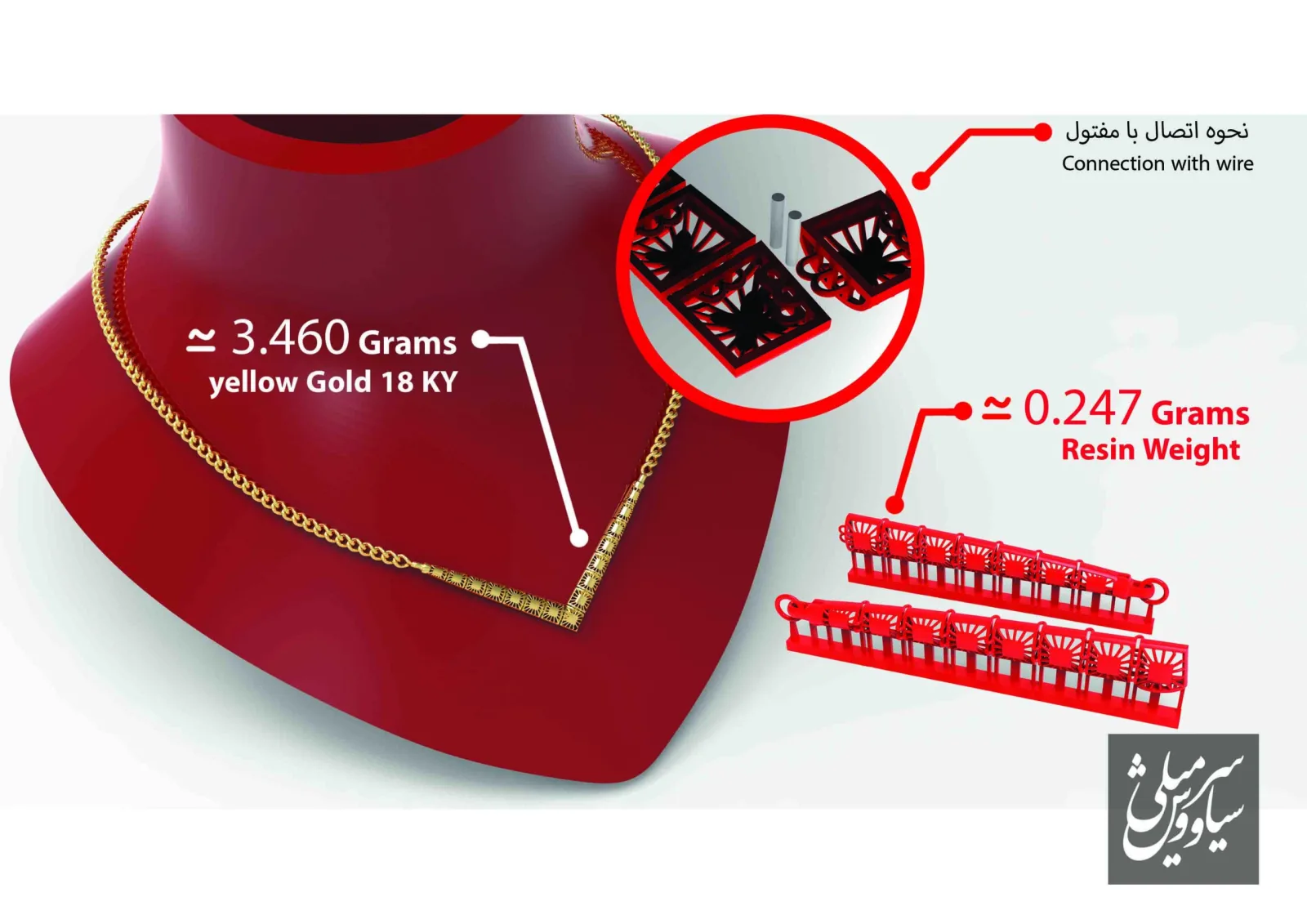 Cut Parineh Khor Necklace 3D Model — image 4