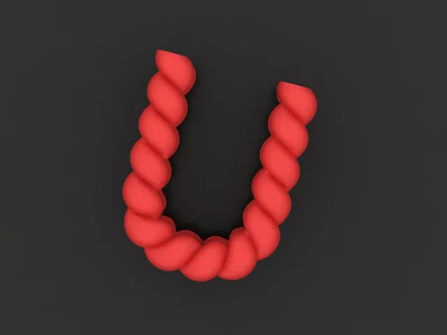 Letter Pendant U Code M-H-24 3D Model — image 2