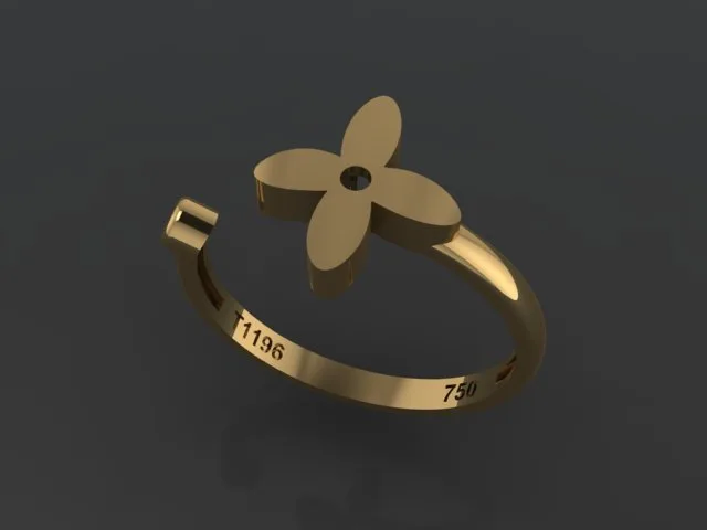 Cut Flower Khor Zard Women's Ring 3D Model
