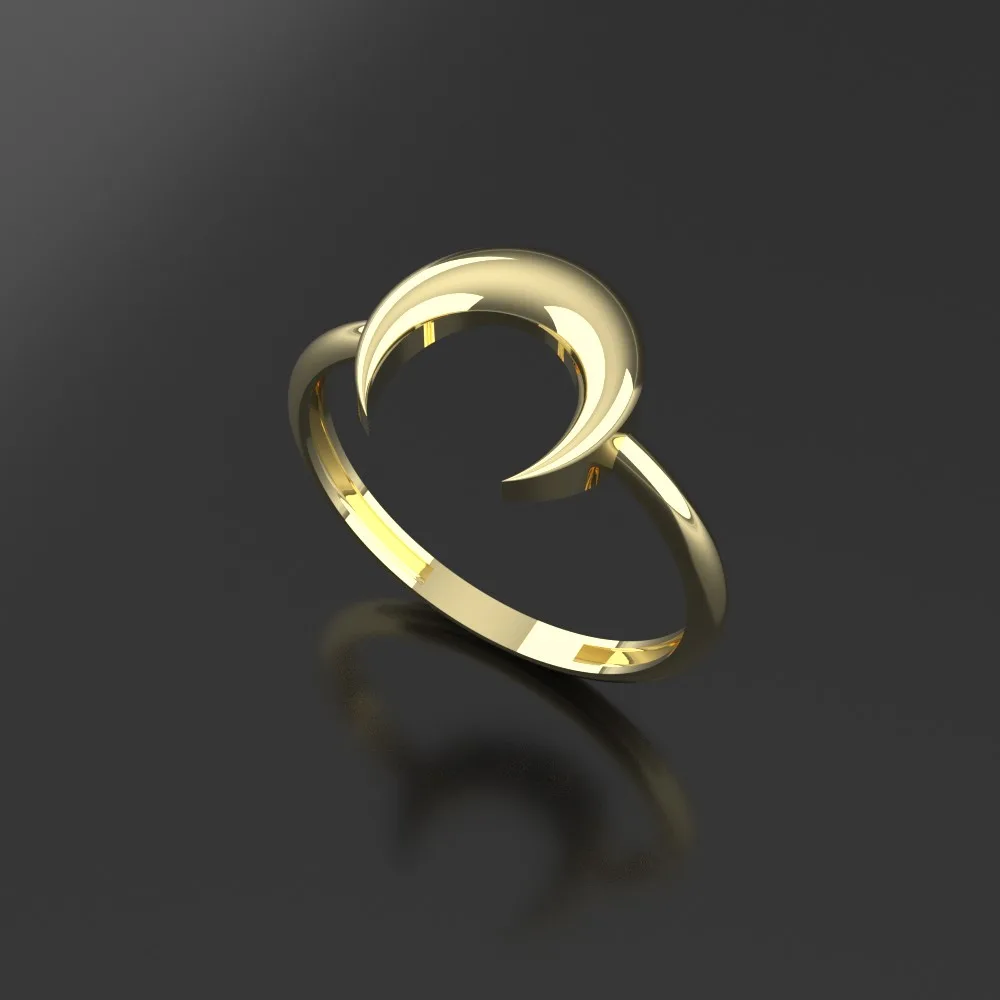 Minimal Moon Ring 3D Model — image 2