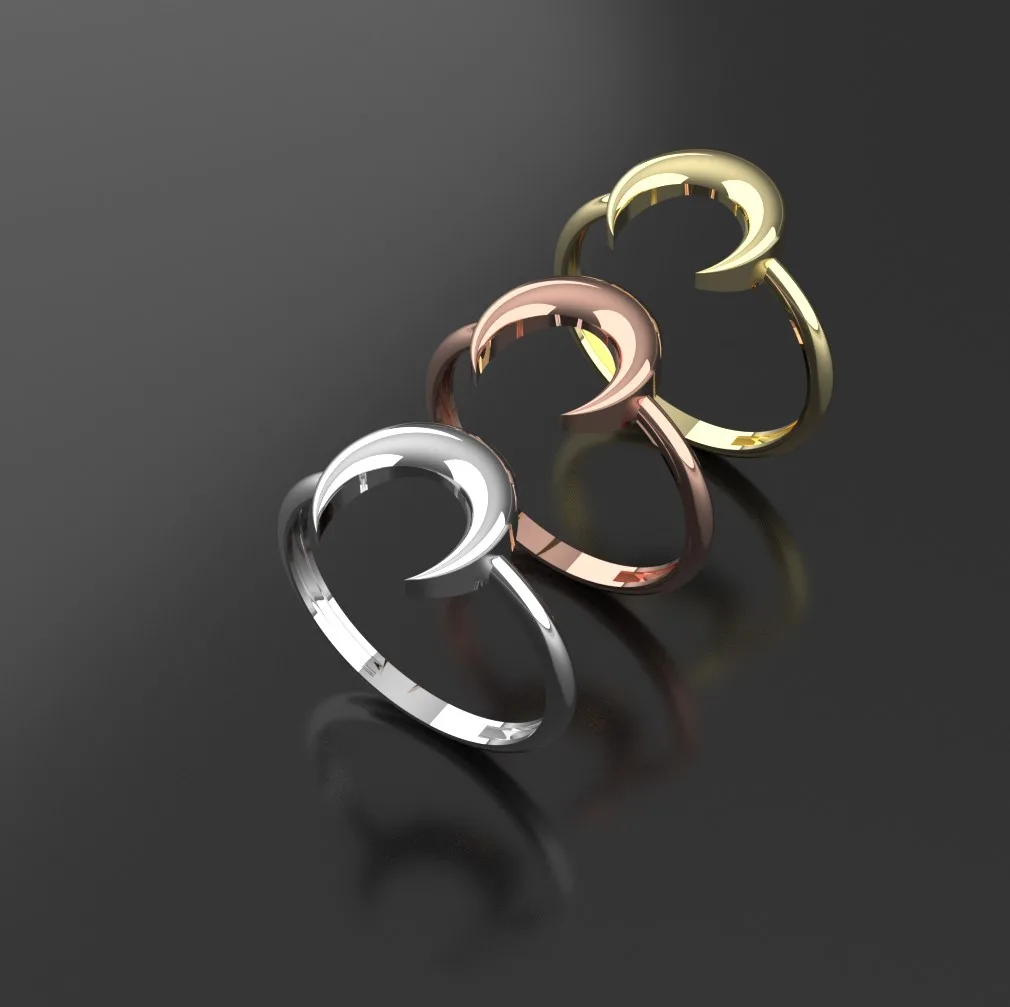Minimal Moon Ring 3D Model