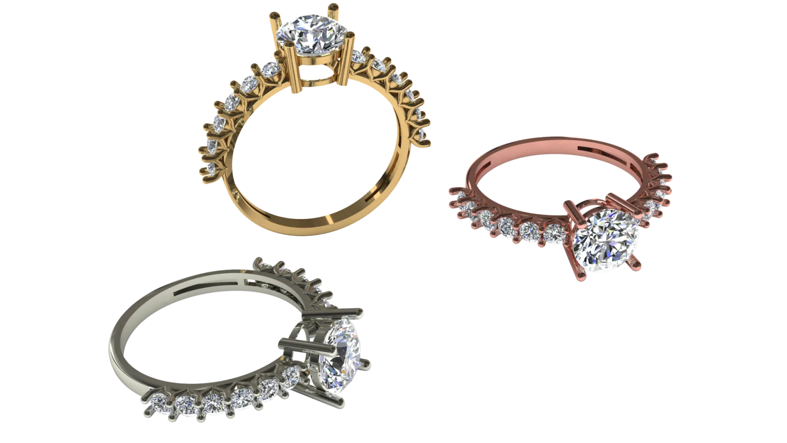 Ring Solitaire Ring Code 3 3D Model — image 5