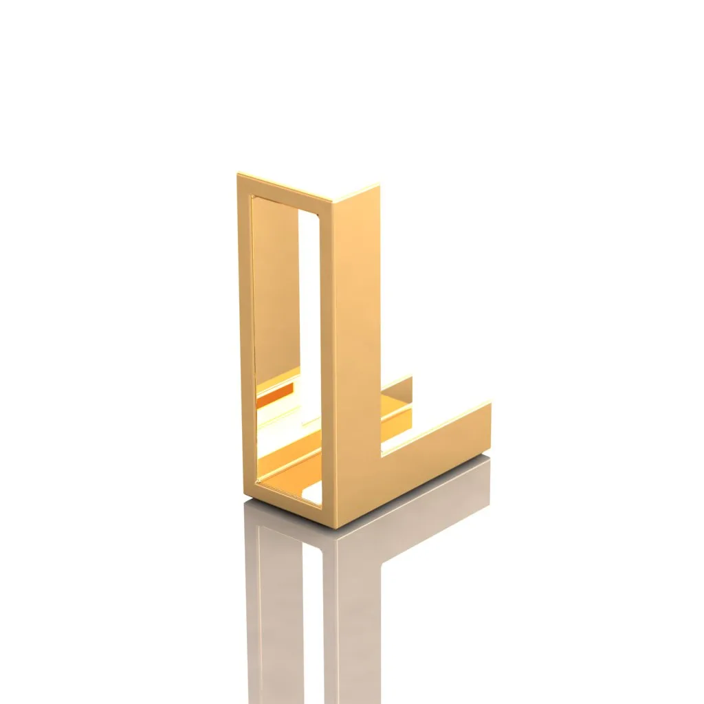 Gold Letters English Ta Pendant K O 3D Model — image 4