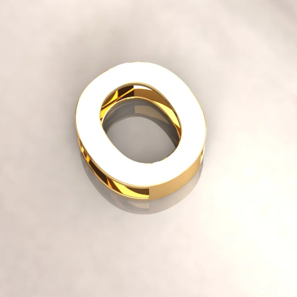 Gold Letters English Ta Pendant K O 3D Model — image 9
