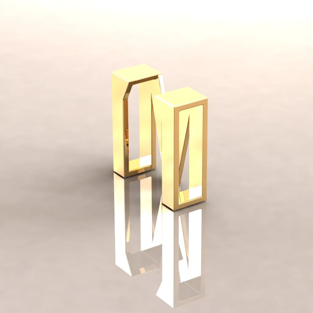 Gold Letters English Ta Pendant K O 3D Model — image 6