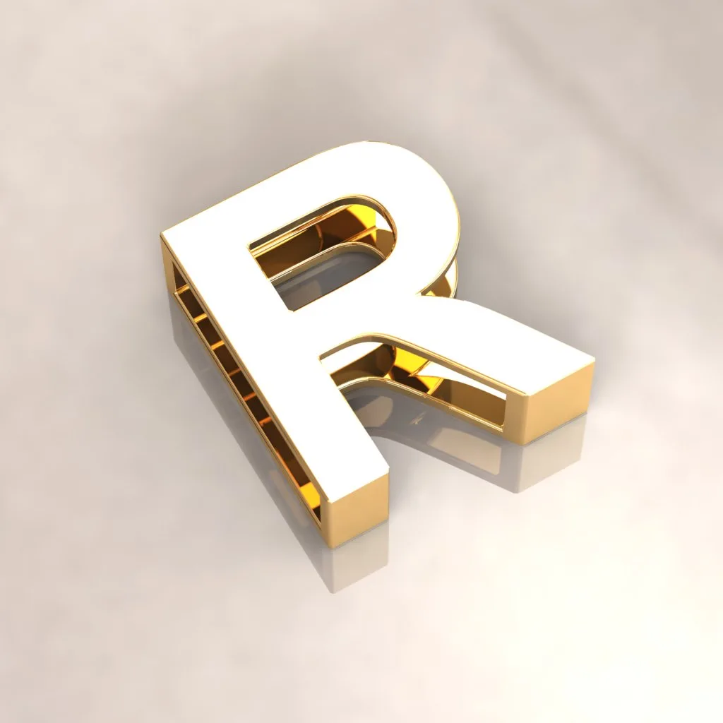 Gold Letters English Ta Pendant P T 3D Model — image 5