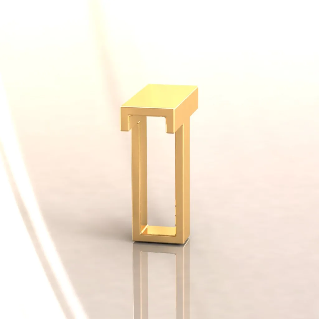Gold Letters English Ta Pendant P T 3D Model — image 10