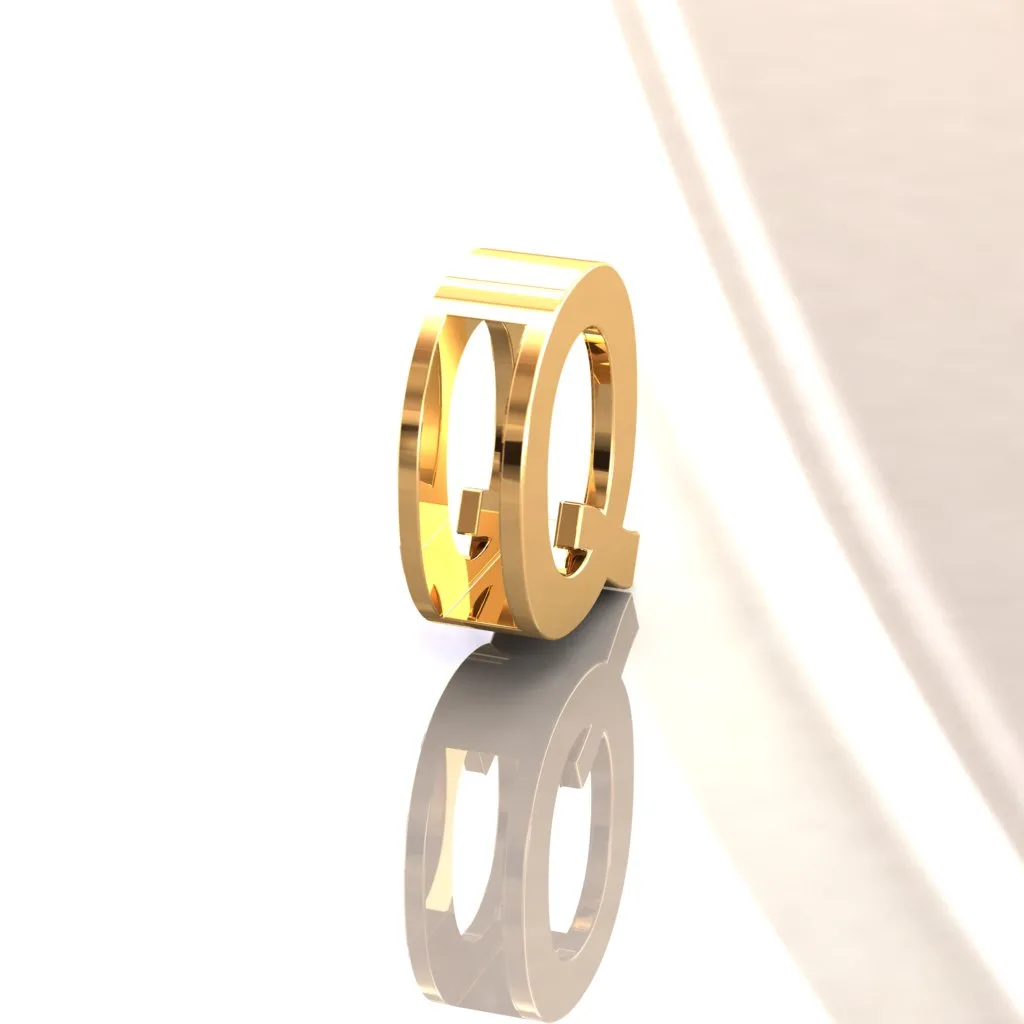 Gold Letters English Ta Pendant P T 3D Model — image 4