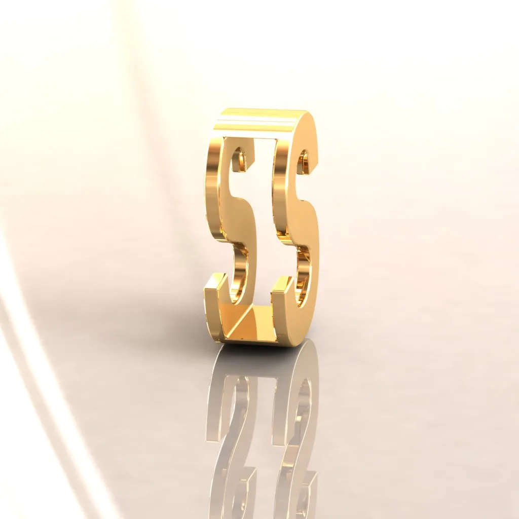 Gold Letters English Ta Pendant P T 3D Model — image 8