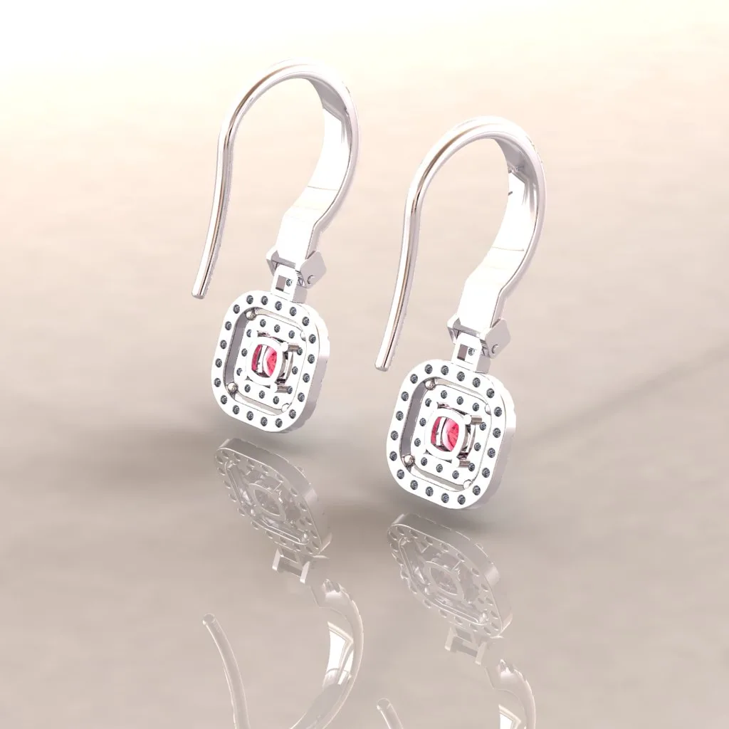 گوشواره جواهر pink sapphire earing003 — تصویر ۲