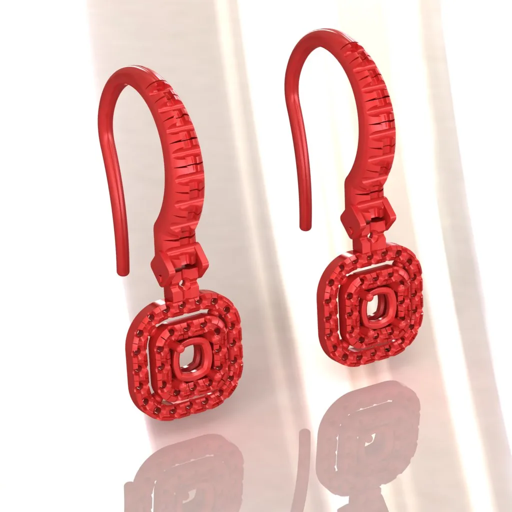 گوشواره جواهر pink sapphire earing003 — تصویر ۳