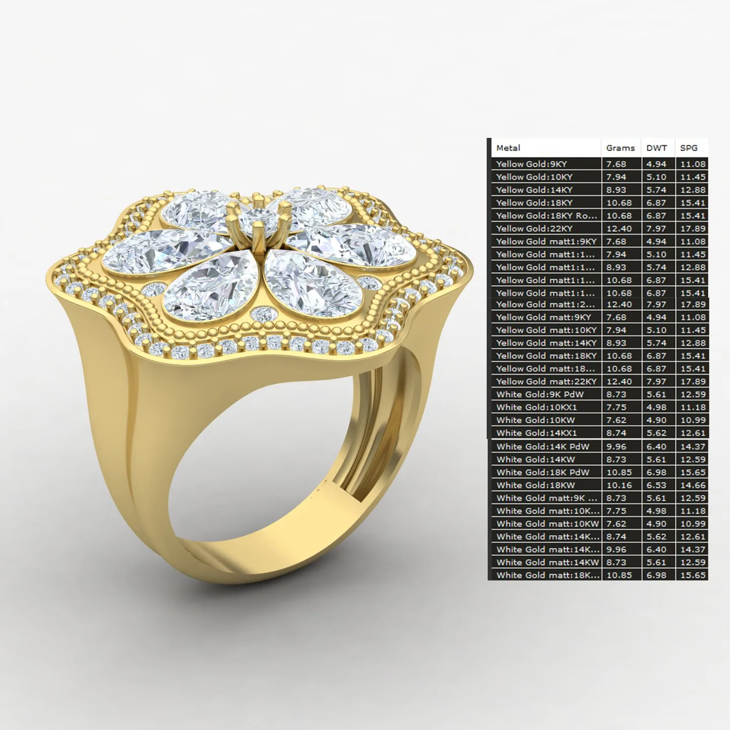Flower Women's Ring Code 07 3D Model — image 2