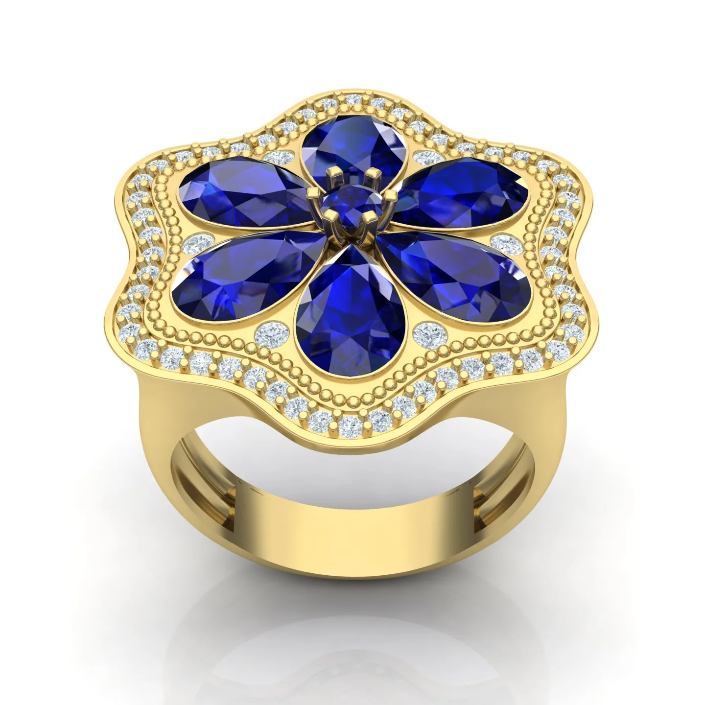 Flower Women's Ring Code 07 3D Model — image 6
