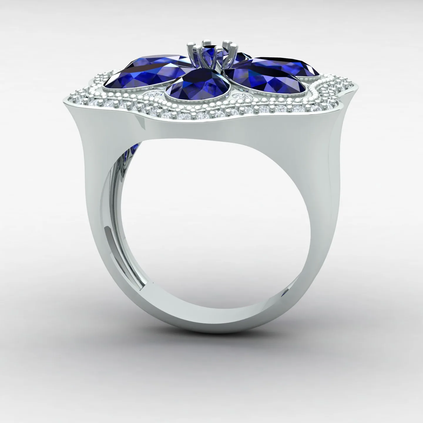 Flower Women's Ring Code 07 3D Model — image 10