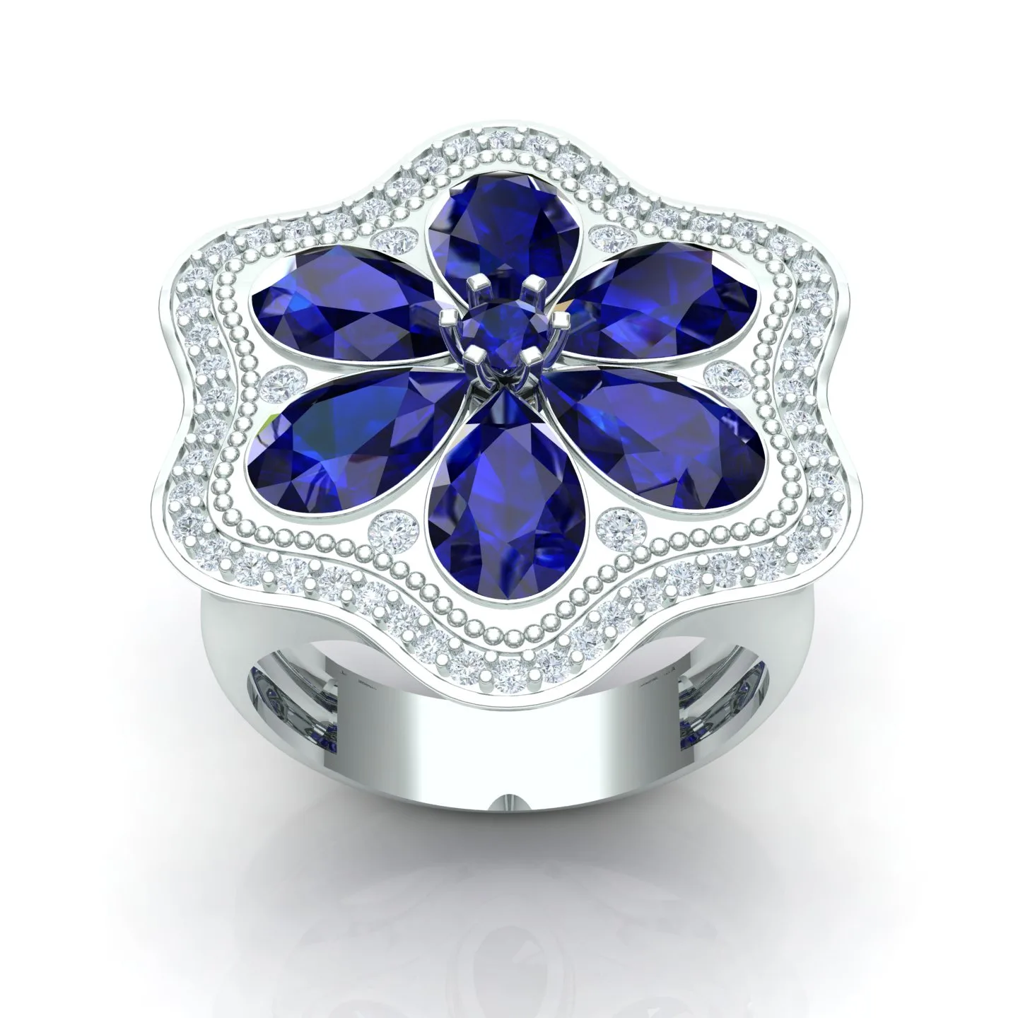 Flower Women's Ring Code 07 3D Model — image 8