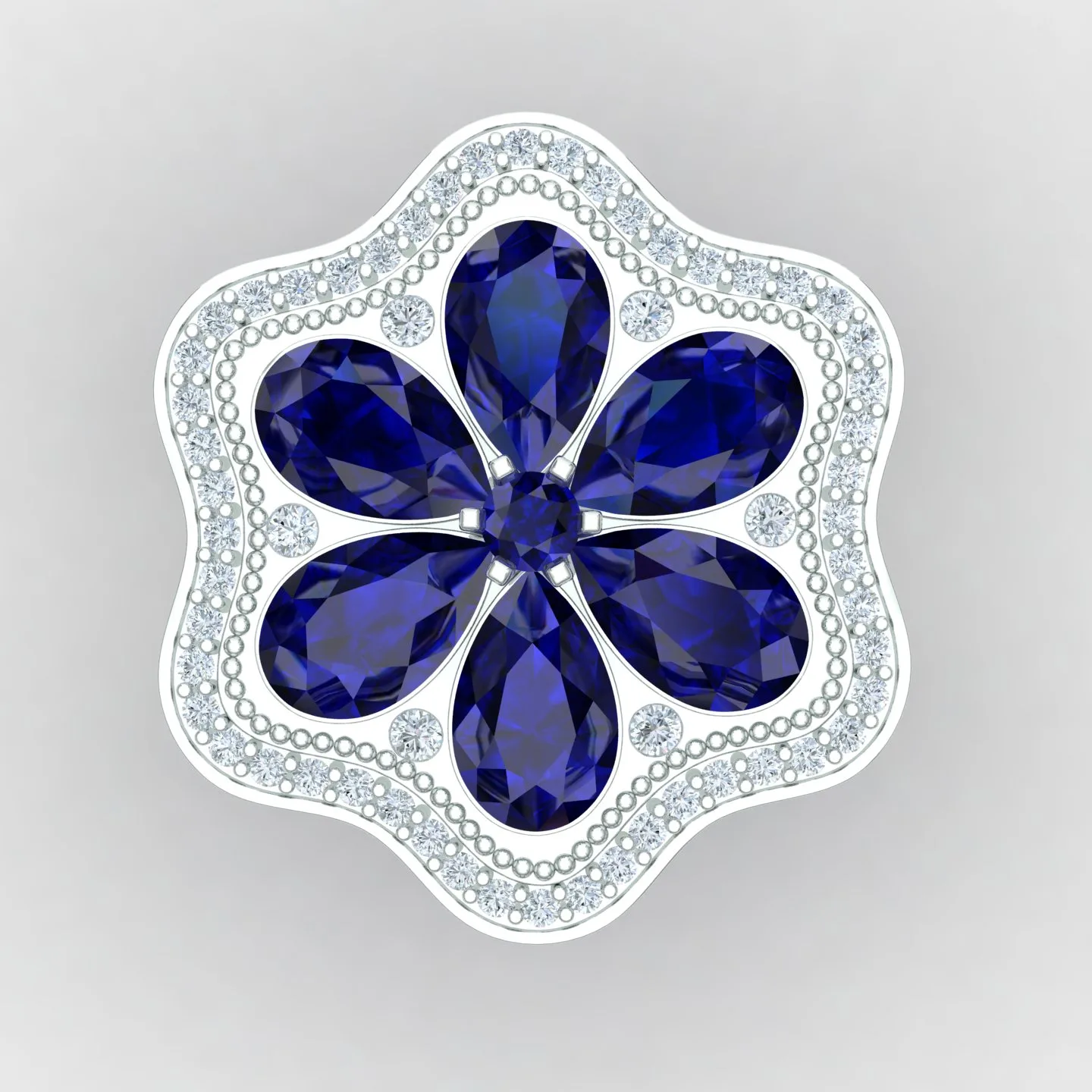 Flower Women's Ring Code 07 3D Model — image 9