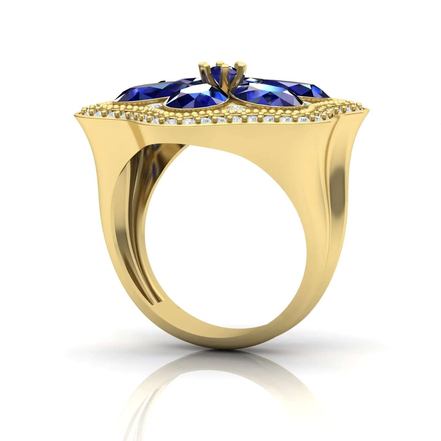 Flower Women's Ring Code 07 3D Model — image 4