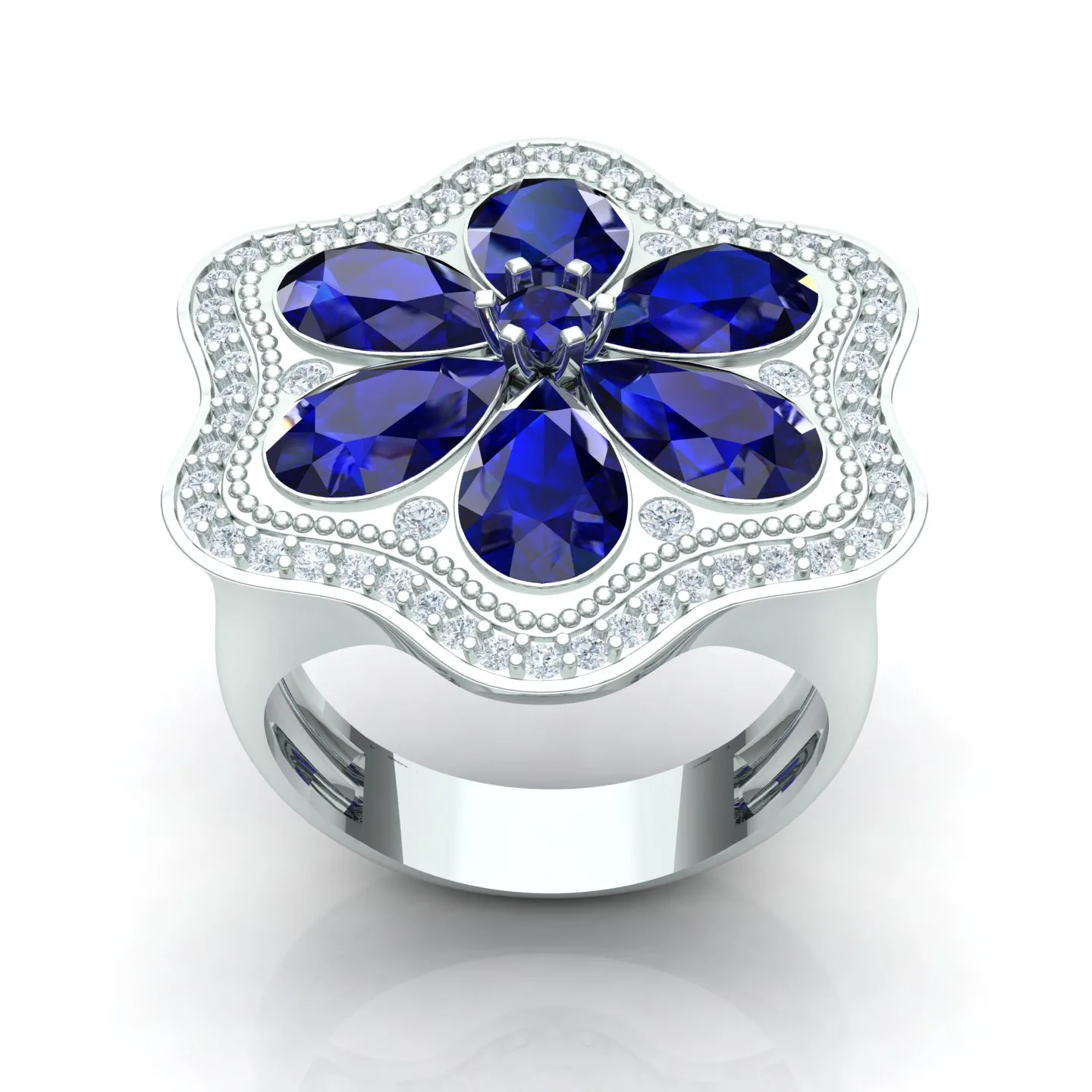Flower Women's Ring Code 07 3D Model — image 7