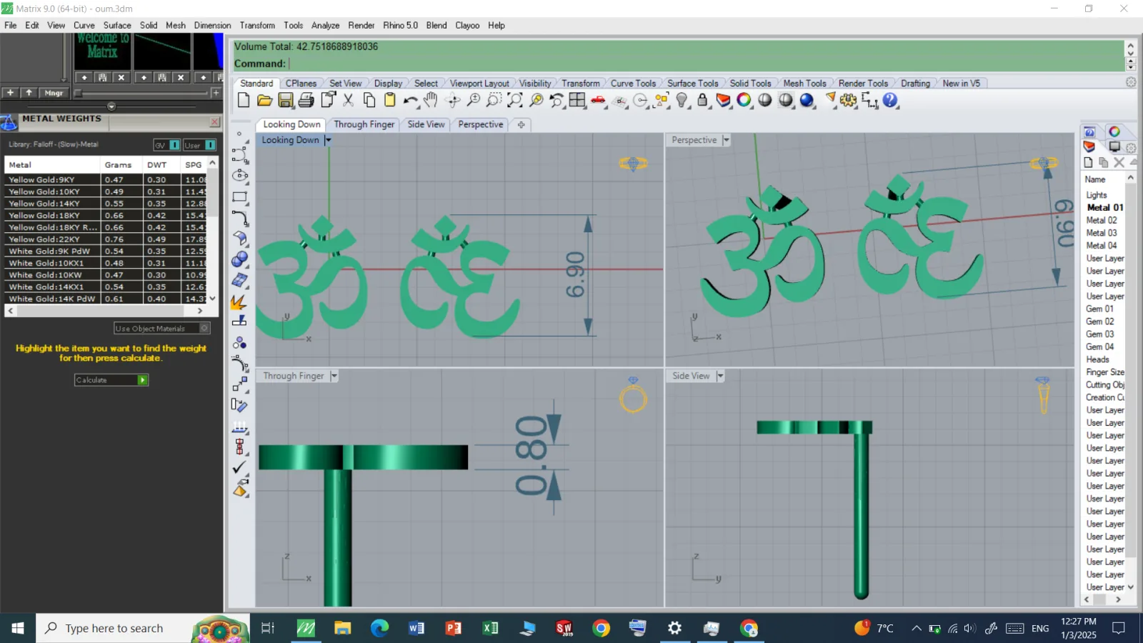Symbol Am Earrings 3D Model — image 2