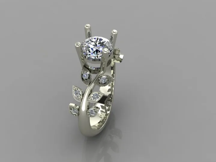 Leaf Ring Code 03 3D Model — image 3