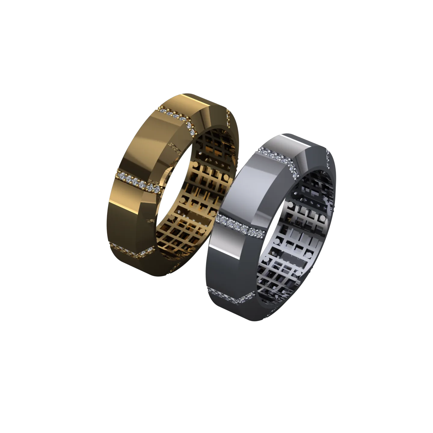 Khor Wedding Band Gemstone 3D Model