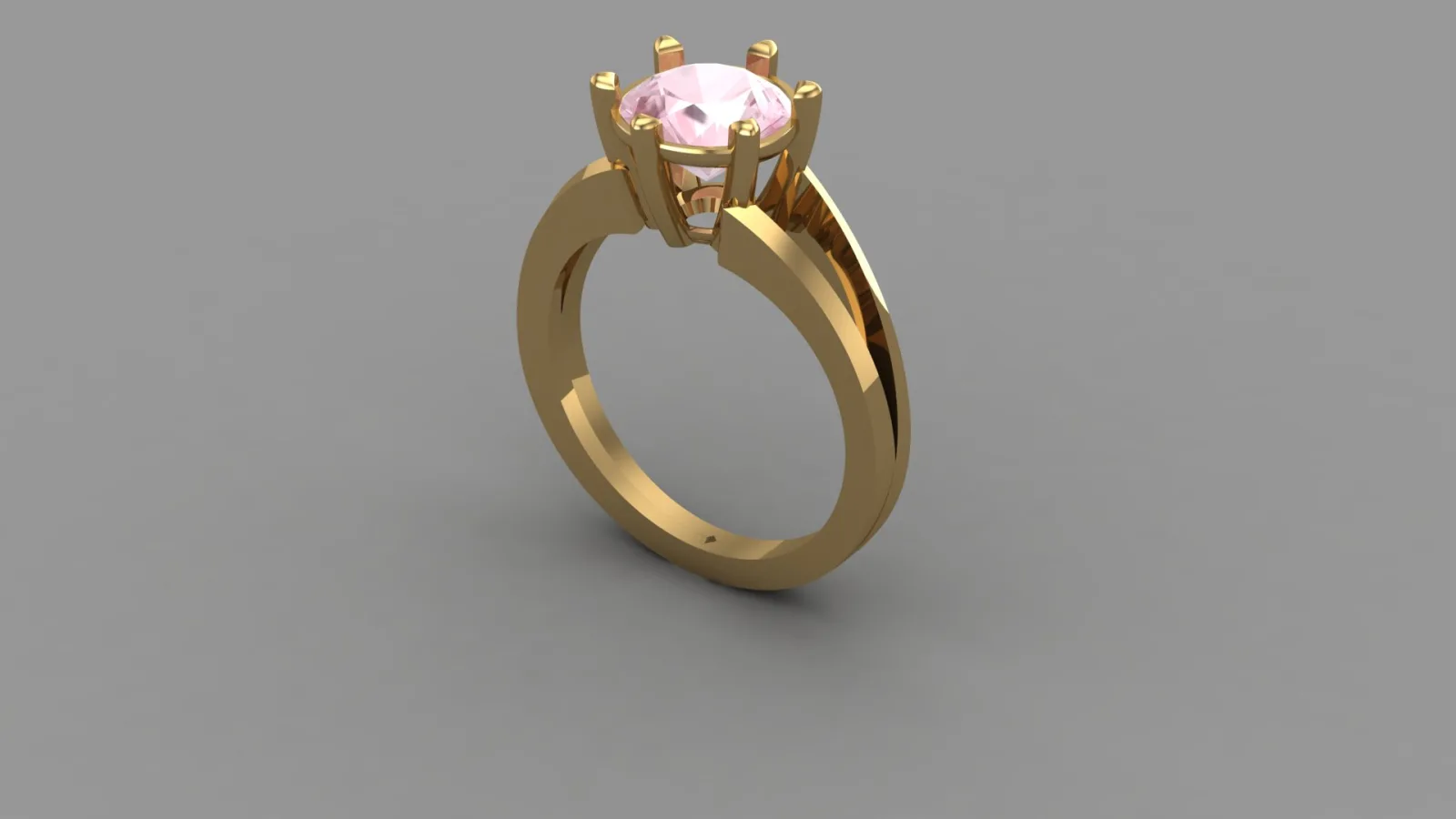 Ring Solitaire Ring model2 3D Model — image 2