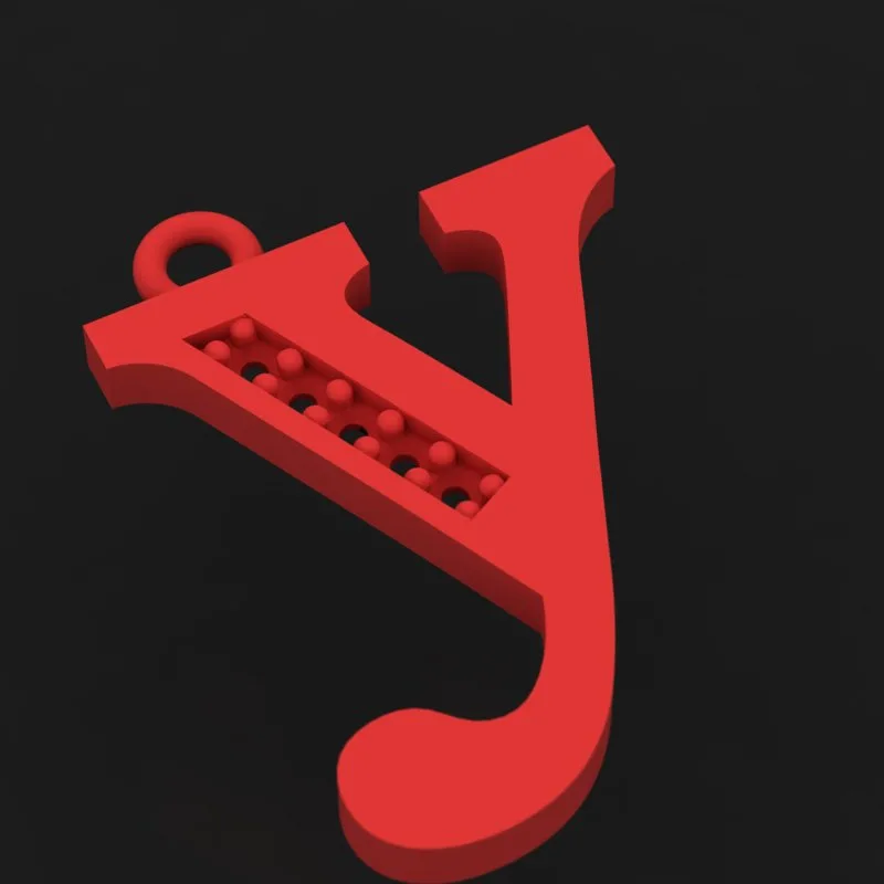 Stone Letters Khor Pendant H-MAYA-25 3D Model — image 2