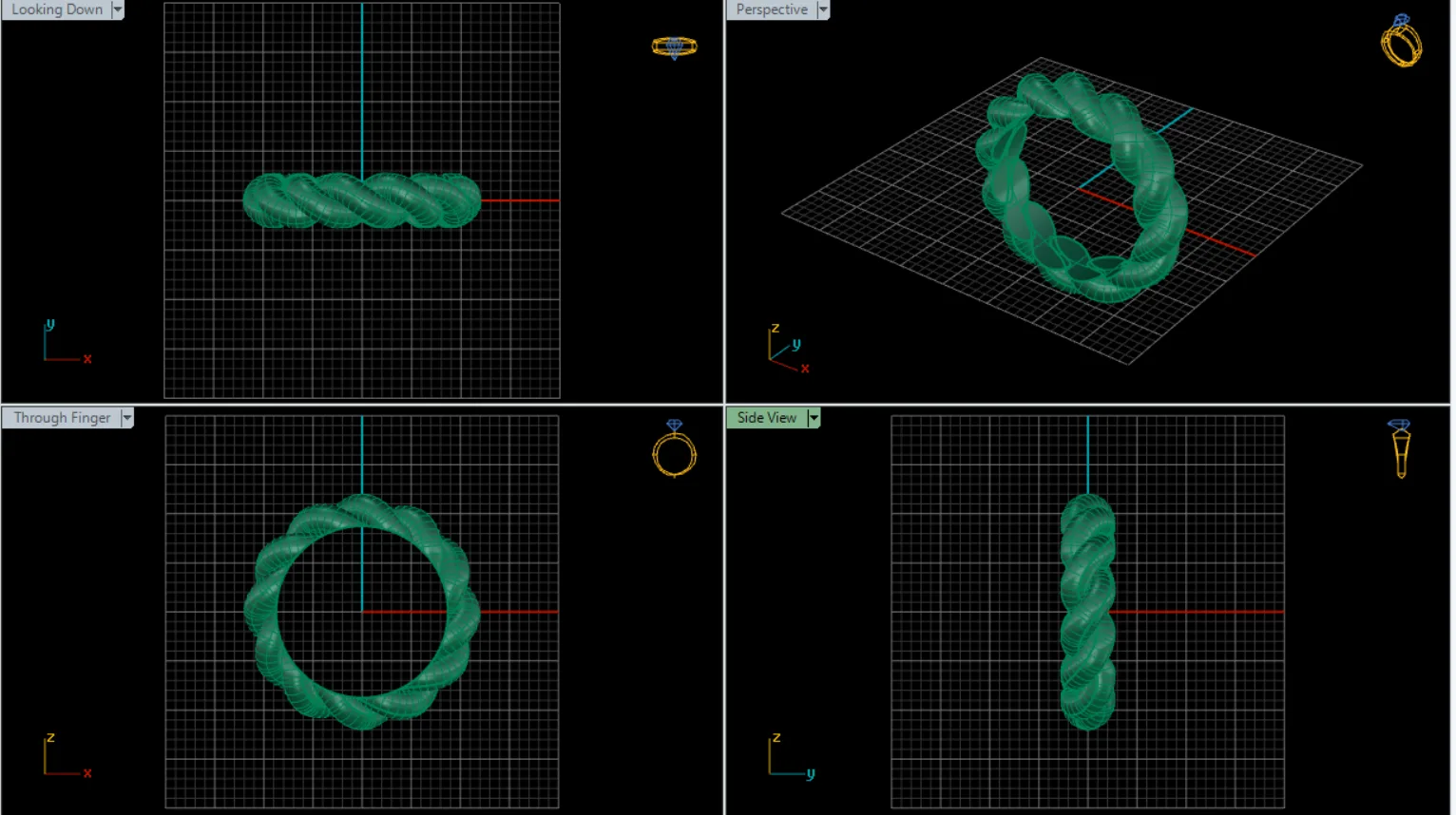 Braid Ring Code 02 3D Model — image 4