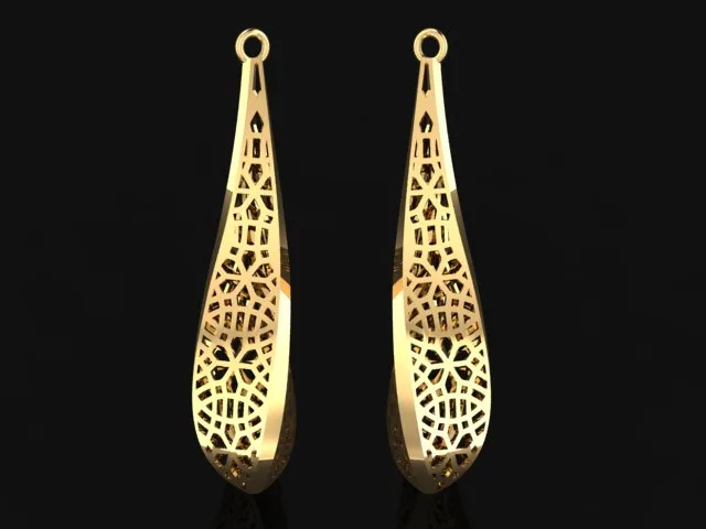 Crystal Earrings 30 3D Model