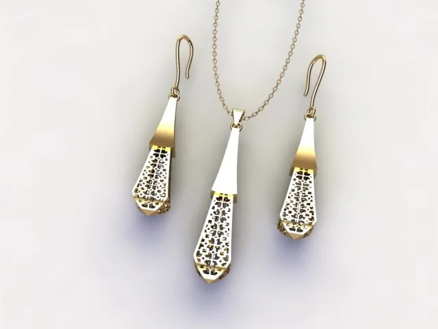 Crystal Earrings 20 3D Model